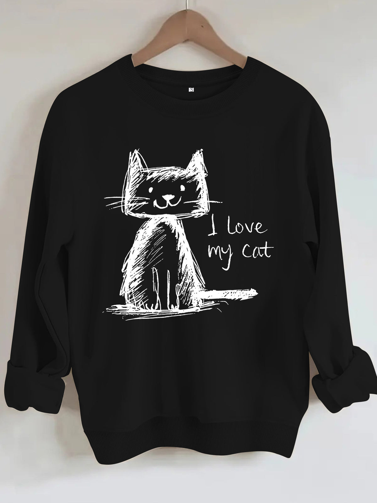 Round neck fleece hoodie