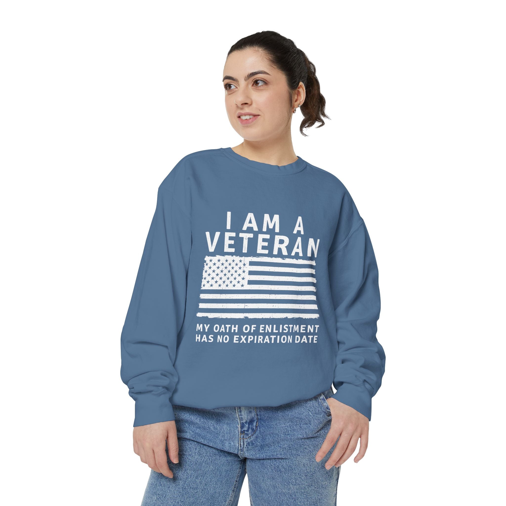 I Am a Veteran Sweatshirt, My Oath Has No Expiration Date Crewneck, Patriotic Military Gift, Veterans Day Pullover for Retired Soldier