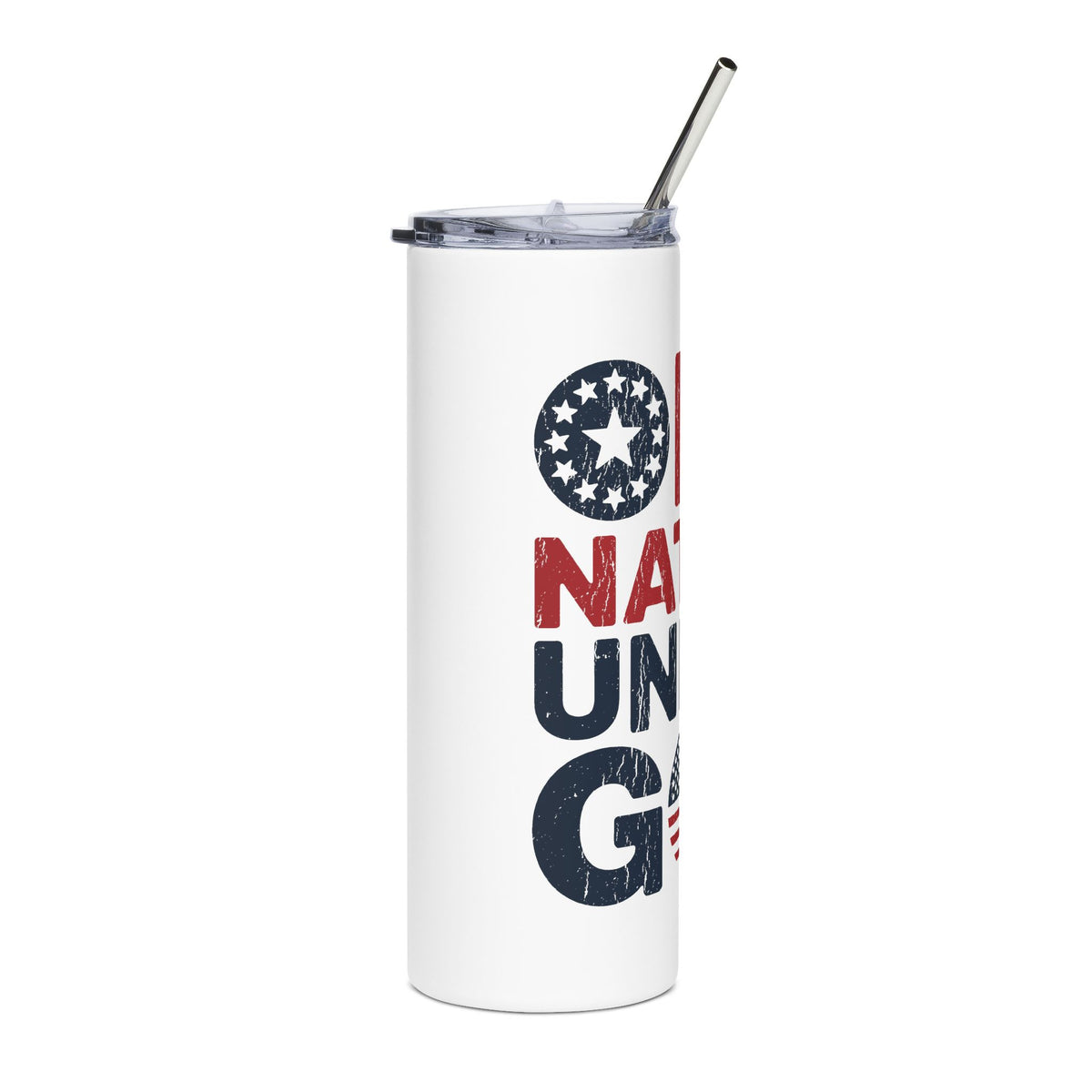 One Nation Under God Skinny Tumbler, Patriotic Travel Cup, American Flag Drinkware, Faith Inspired Gift, USA Gift, Fourth of July Cup