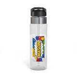 Personalized Transparent Water Bottle, Comic Book Drink Bottle, Pop Art School Water Bottle, Bold Kids Drinkware, Back to School Gift