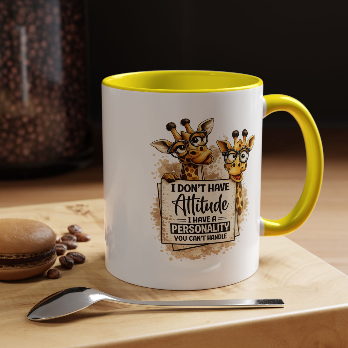 Funny Giraffe Coffee Mug, I Don't Have Attitude I Have A Personality You Can't Handle Mug, Sarcastic Animal Lover Gift