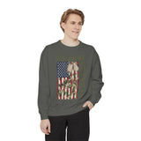 US Army Veteran Sweatshirt, American Flag Camo Crewneck, Military Dog Tag Pullover, Patriotic Soldier Gift, Retirement or Veterans Day Top