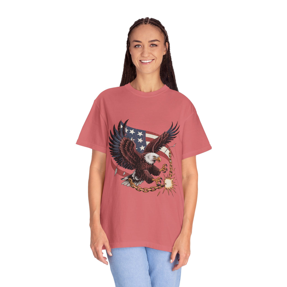 Patriotic Eagle Shirt, American Flag T Shirt, Bald Eagle Military Tee, Veteran Gift, USA Graphic Shirt, Fourth of July Patriotic Top