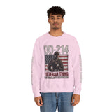 DD-214 Veteran Sweatshirt, Military Veteran Crewneck, American Flag Pullover, Veteran Gift for Him, Patriotic Fourth of July Top
