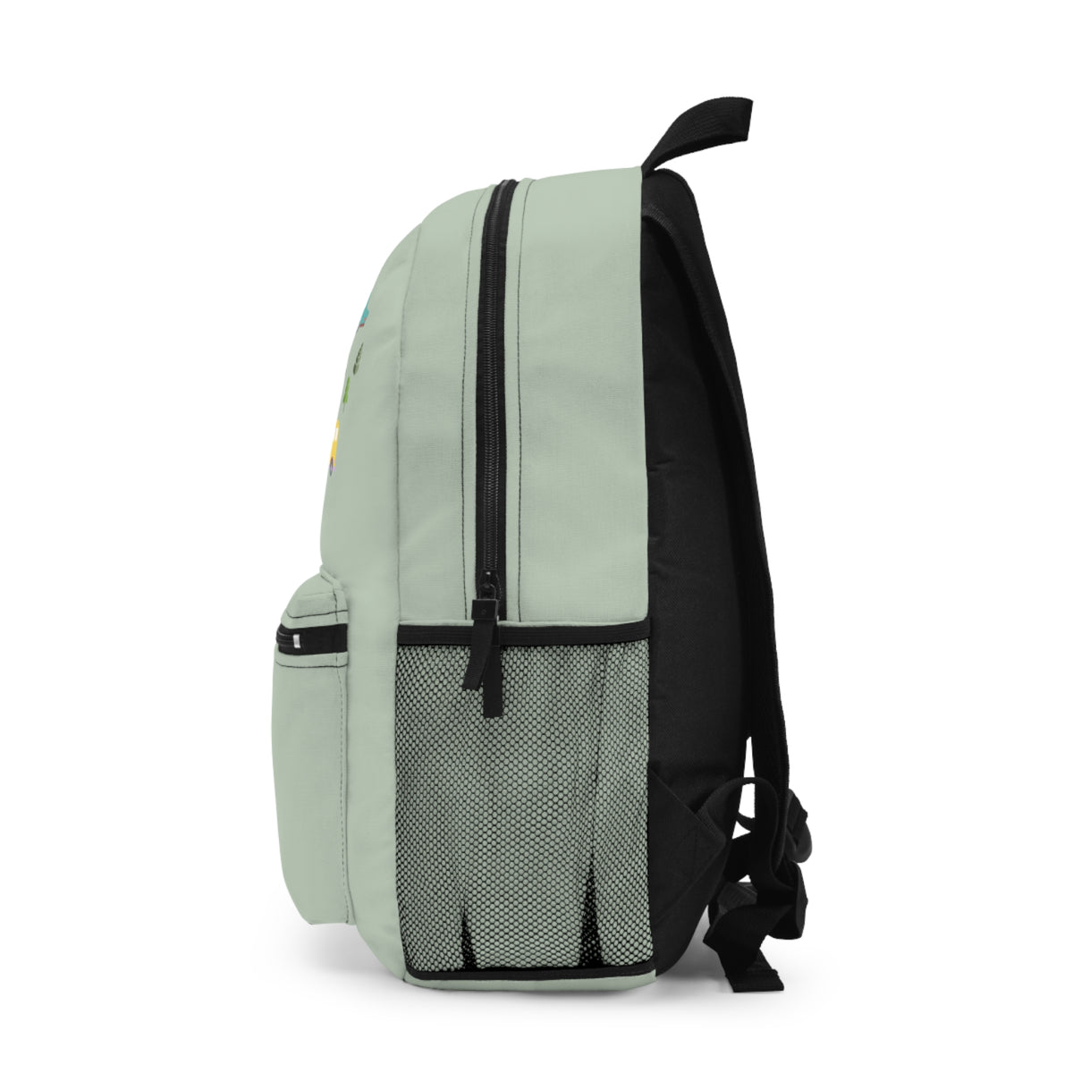Personalized Cars Backpack for Kids, Custom Name School Bag, Sage Green Vehicle Print, Cute Truck Design