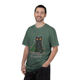 It Wasn't Me Black Cat Christmas Shirt, Funny Holiday T-Shirt, Mischievous Kitty Lights Tee, Gift for Cat Mom, Cat Dad, Christmas Party Top