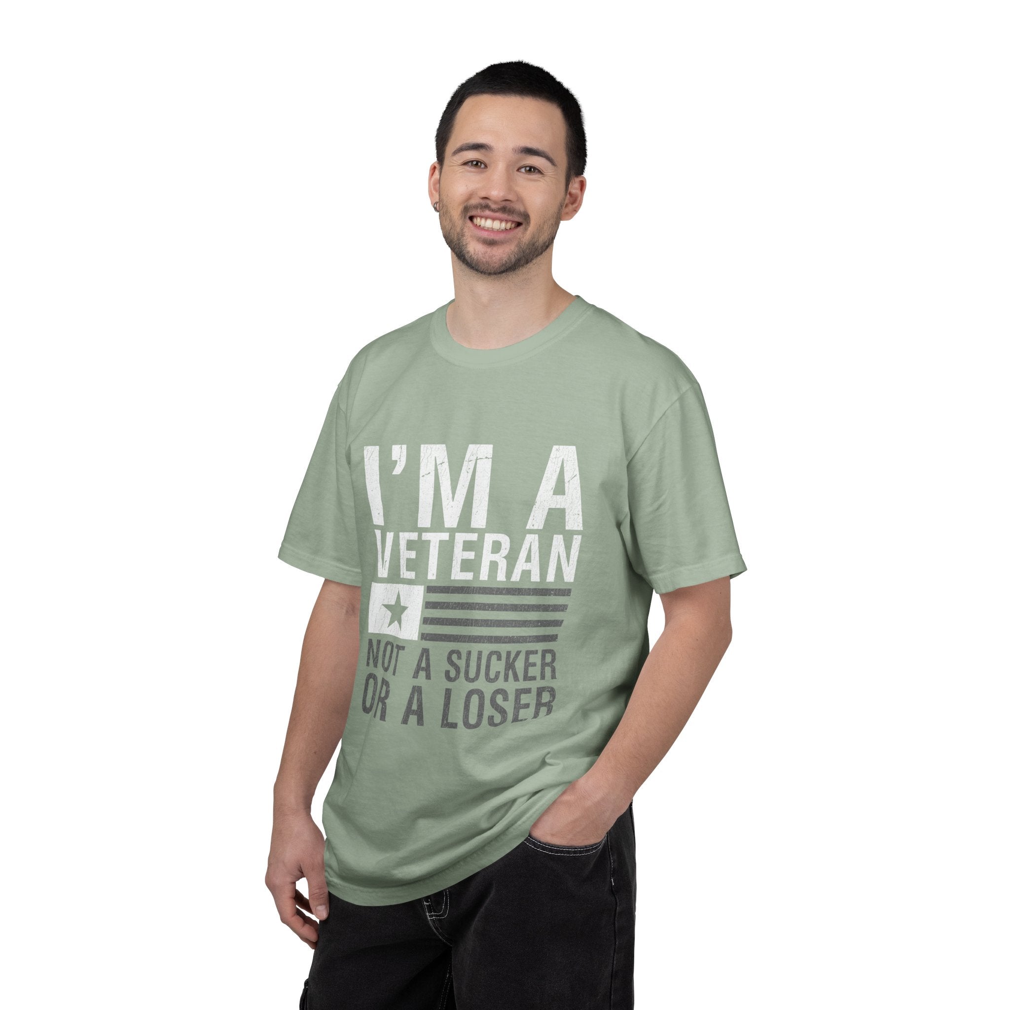 I'm a Veteran Not a Sucker or Loser Shirt, Bold Military T-Shirt, Patriotic Gift for Veteran, Veterans Day Tee, Retired Soldier Apparel