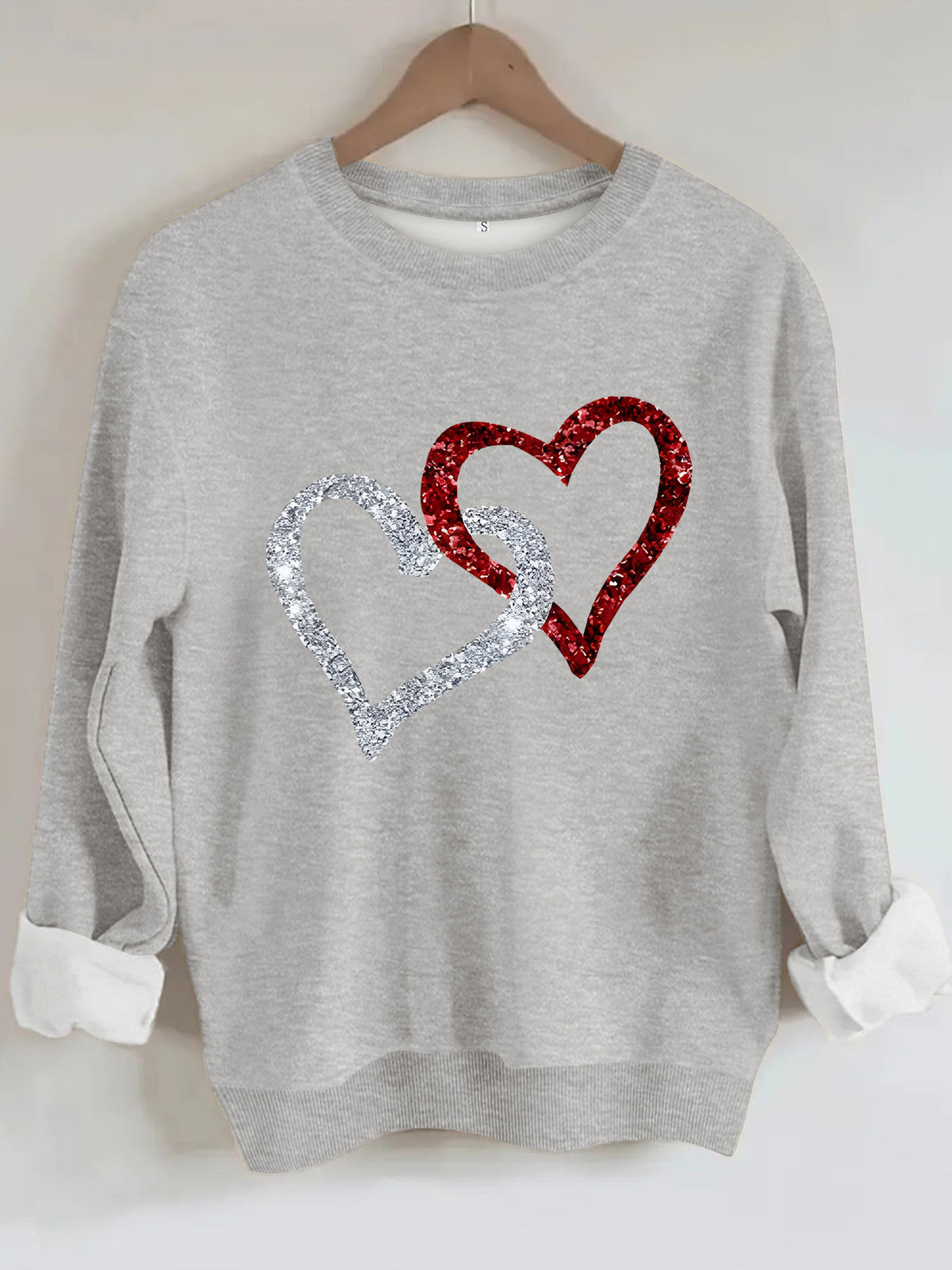 Printed loose women's fleece hoodie