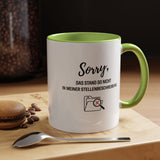 Sorry Das Stand So Nicht In Meiner Stellenbeschreibung Coffee Mug, Funny German Office Joke Gift for Coworkers, Sarcastic Job Description Ceramic Tea Cup with Pink Handle