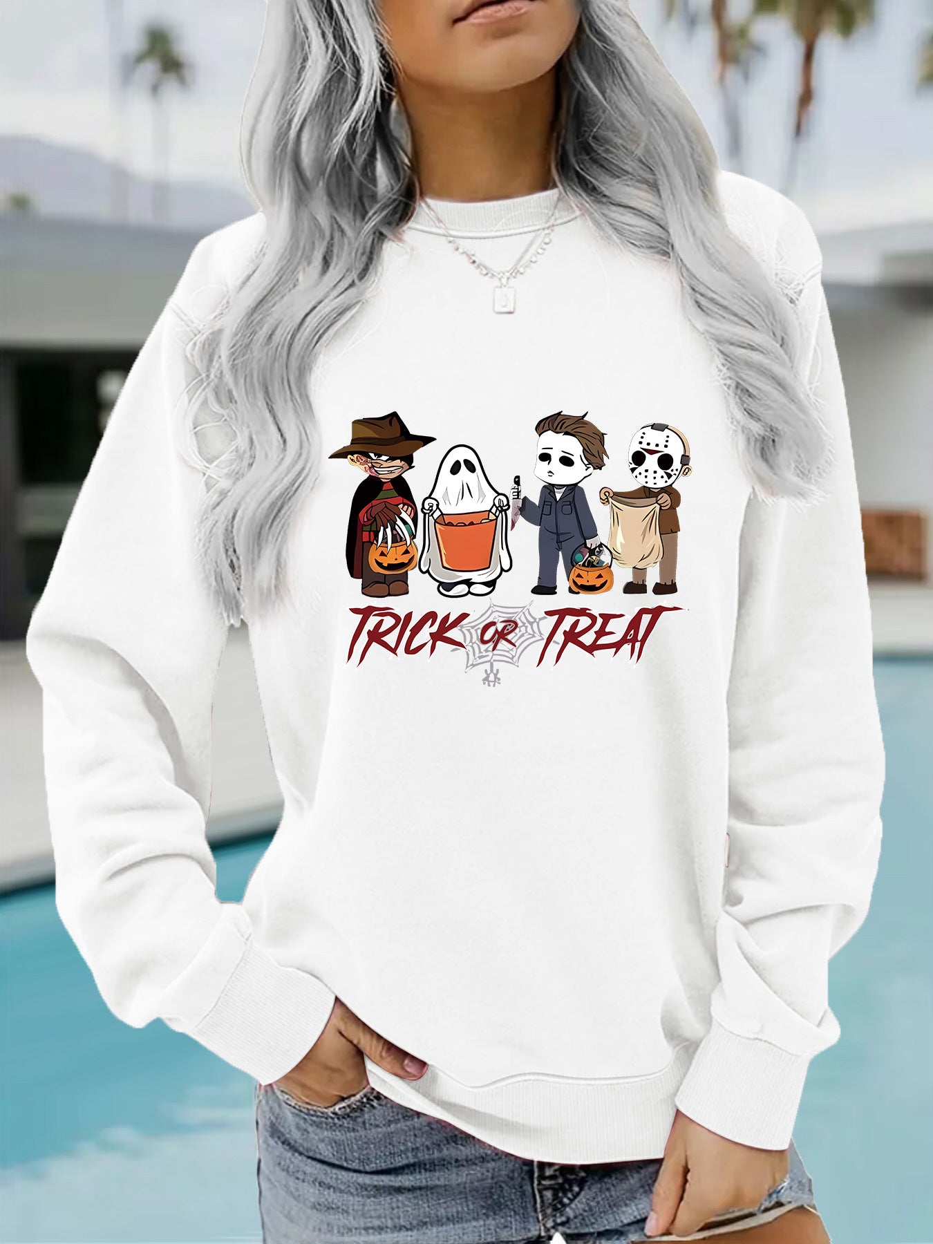 Printed pullover sweatshirt sweatshirt