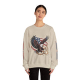 Patriotic Eagle Freedom Sweatshirt, American Flag Crewneck, Broken Chain Military Style Pullover, Fourth of July Gift for Him or Her
