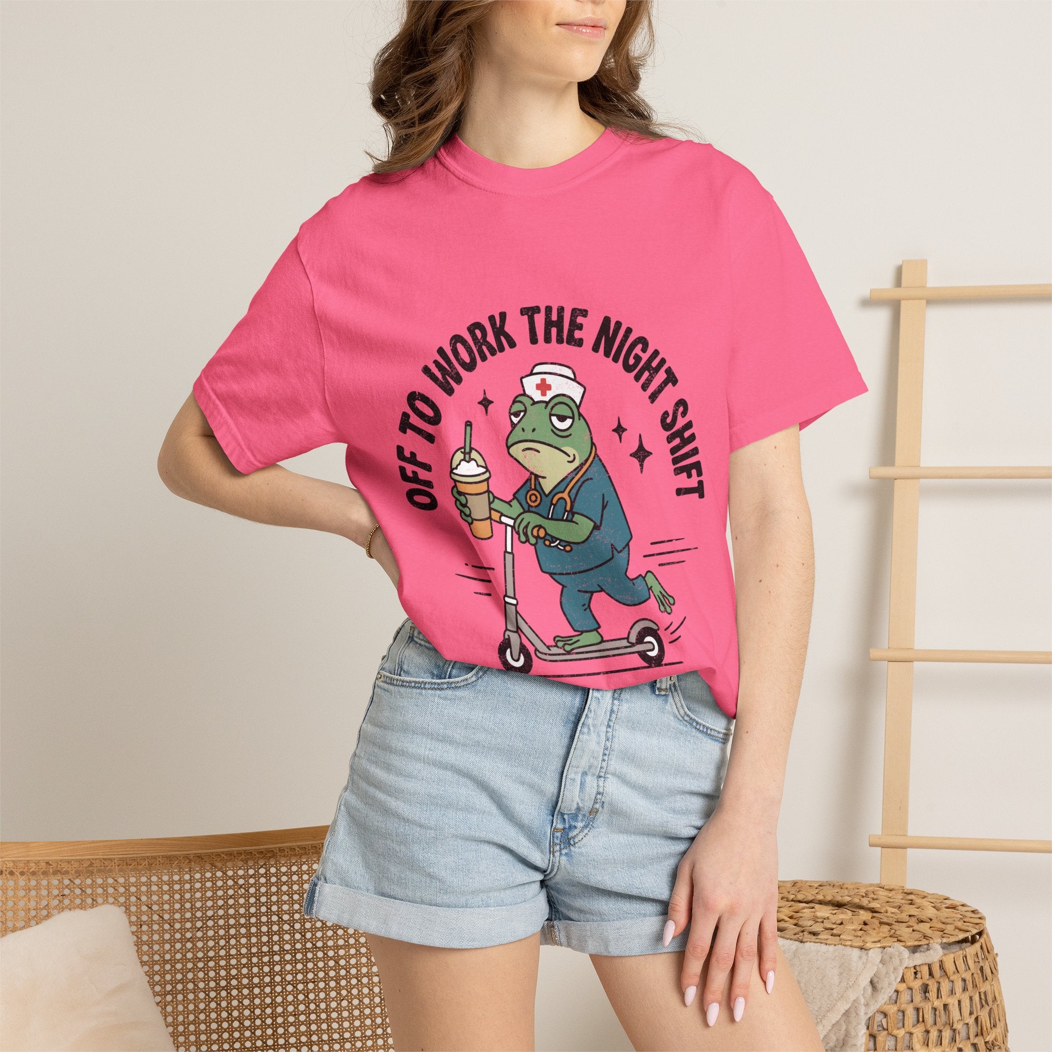 Night Shift Nurse Comfort Colors Shirt, Funny Nurse Frog Tee, Healthcare Worker Gift, RN CNA Nursing School Graduate Shirt