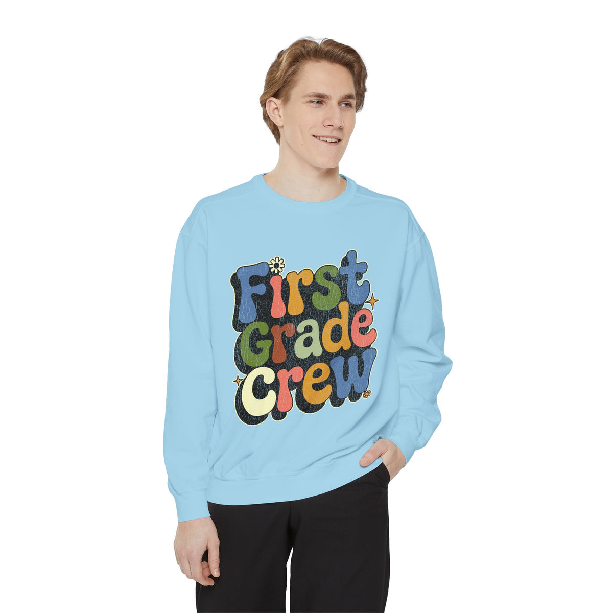 First Grade Crew Sweatshirt, Retro Teacher Team Crewneck, Elementary School Staff Gift, First Day Classroom Outfit, Grade One Team Pullover