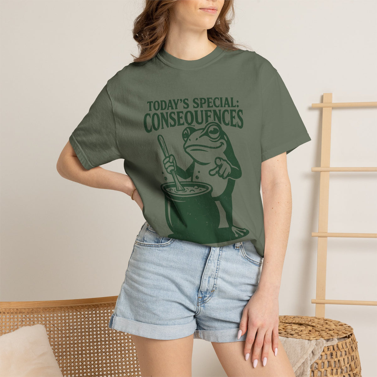 Funny Frog Consequences Shirt Comfort Colors Tee, Today's Special Consequences Teacher Shirt, Classroom Humor Gift, Retro Frog Graphic Tee
