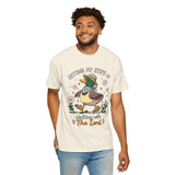 Christian Duck Comfort Colors Shirt, Walking with the Lord Graphic Tee, Cute Faith Based Duck Shirt, Trendy Christian Comfort Tee