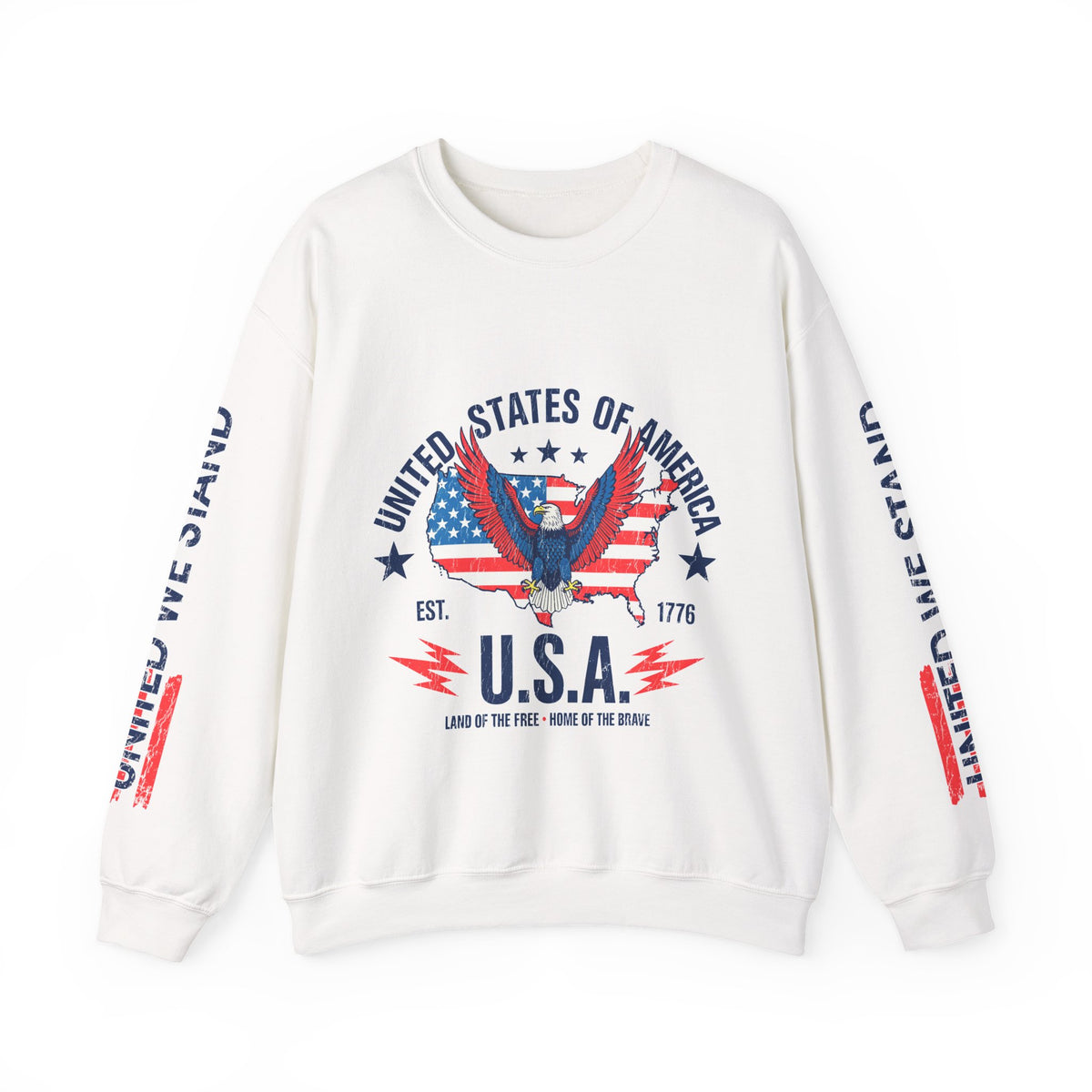 United We Stand Sweatshirt, American Eagle USA Pullover, Patriotic Flag Top, Vintage Americana Clothing, Fourth of July Gift for Women