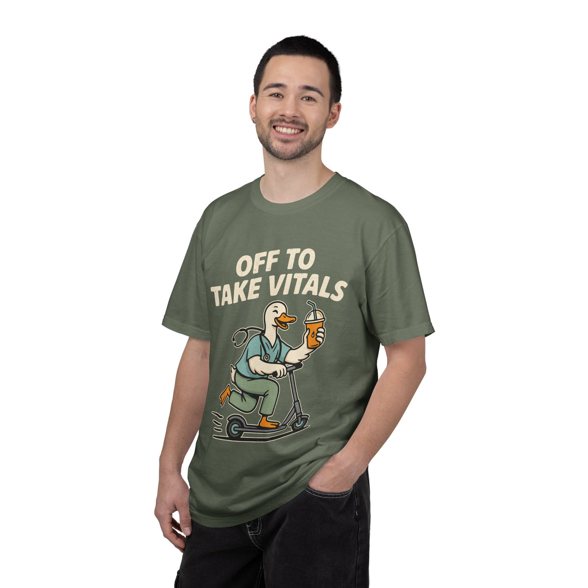 Funny Off To Take Vitals Comfort Colors Shirt, Duck Healthcare Worker Tee, Medical Humor Graphic T Shirt, Clinic Staff Gift