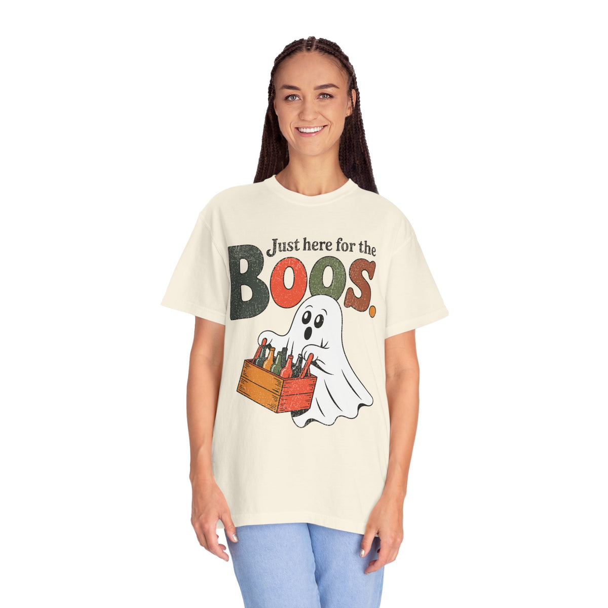 Funny Halloween Ghost Shirt, Where My Boos At Graphic Tee, Spooky Season Drinking Gift for Beer Lover, Fun Adult Costume Party Outfit