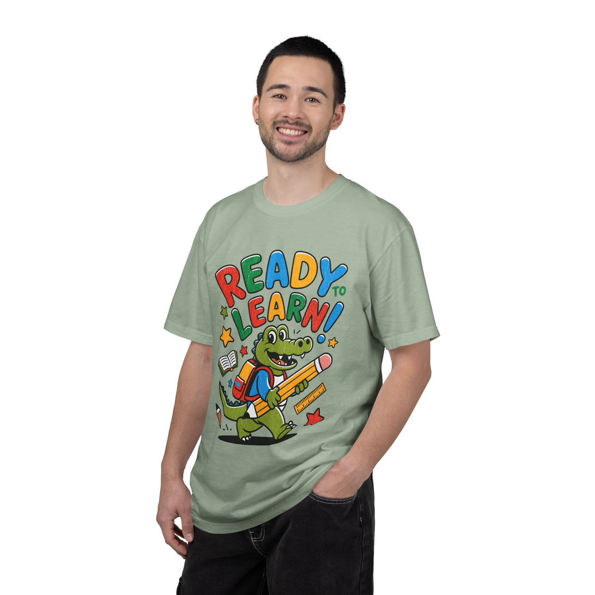 Ready to Learn Alligator T-Shirt, Colorful Back to School Tee, Cute Student Gift, Preschool Teacher Outfit, Classroom Graphic Shirt