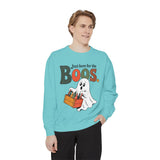 Funny Halloween Ghost Sweatshirt, Where My Boos At Party Pullover, Spooky Season Drinking Gift for Beer Lover, Adult Costume Party Outfit