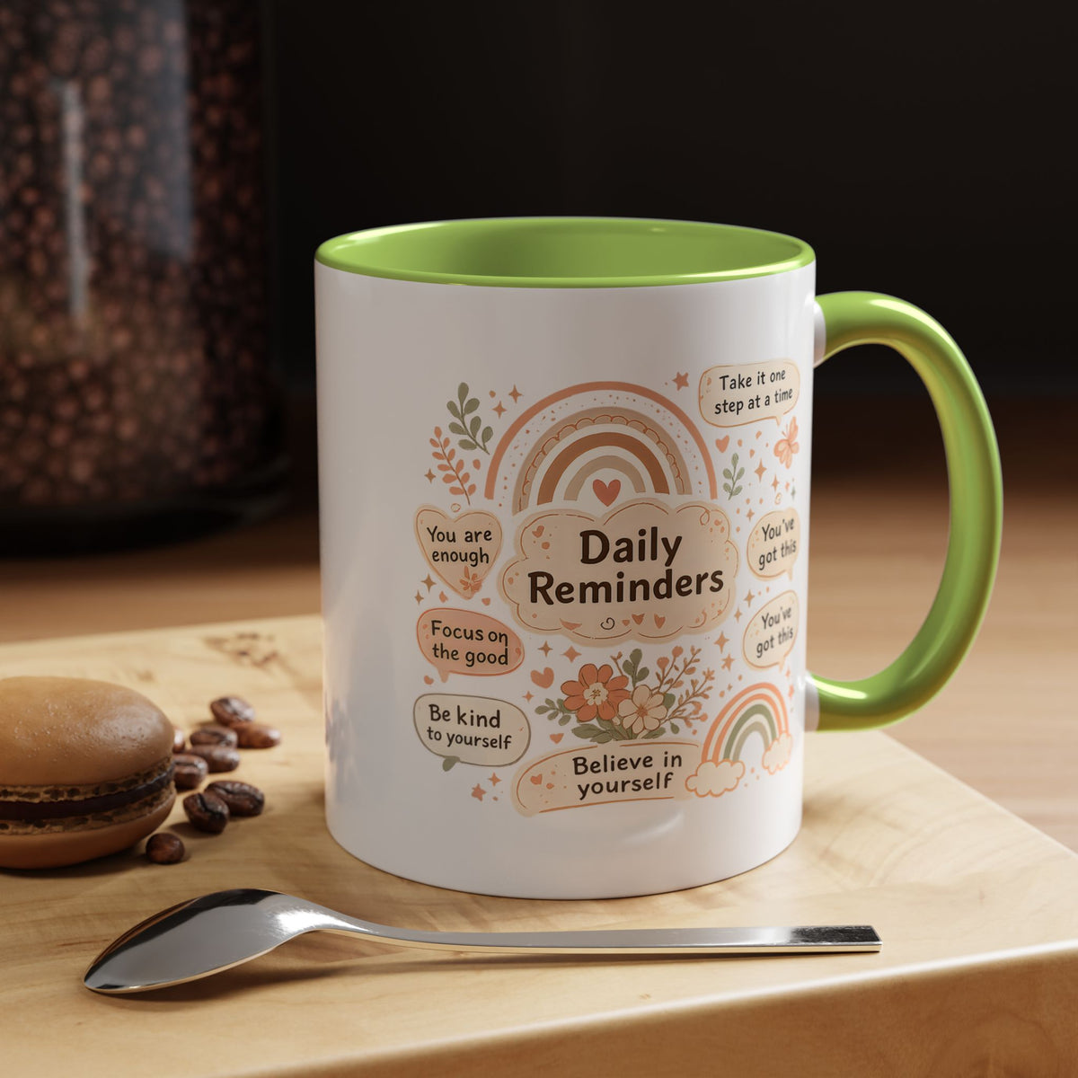Daily Reminder Coffee Mug, Cute Positive Affirmation Mug, Mental Health Gift for Her, Self Love Coffee Cup, Encouraging Mug