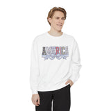 Patriotic America Bow Sweatshirt, Coquette USA Crewneck for Women, Vintage Americana Pullover, Fourth of July Sweatshirt Gift