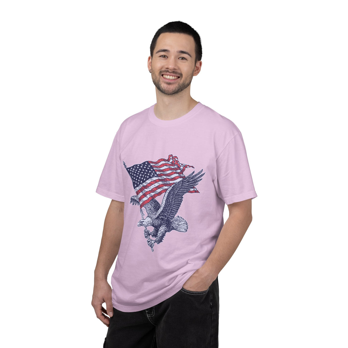Bald Eagle American Flag Shirt, Retro Patriotic Graphic, Gift for USA Pride Fans, Fourth of July Celebrations and Everyday Clothing