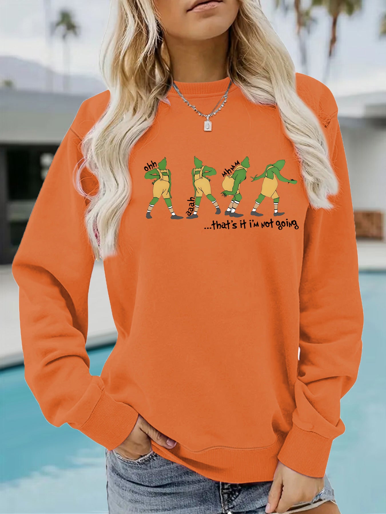 Cartoon letter printed pullover sweatshirt sweatshirt