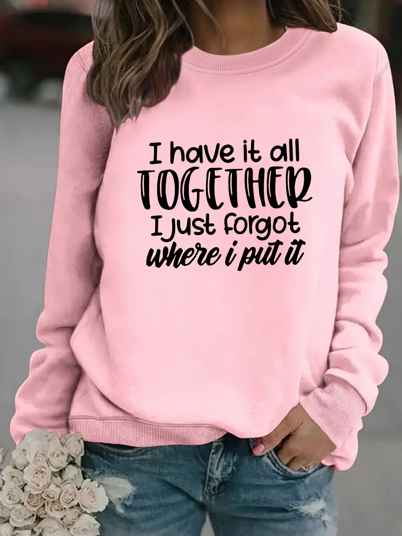 TOGETHEK printed pullover sweatshirt sweatshirt