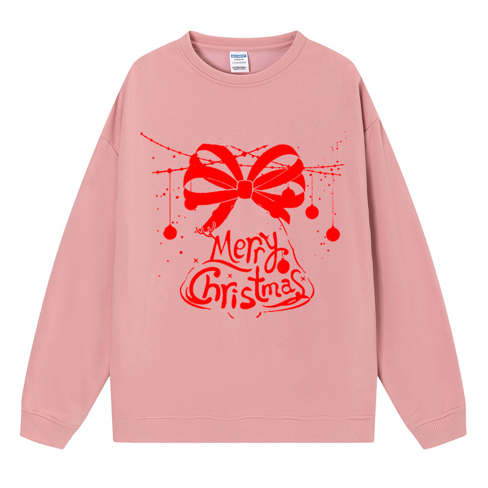 Merry Christmas Candy Bow Sweatshirt, Christmas Graphic Crewneck Pullover