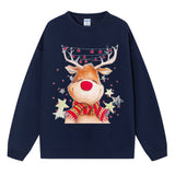 Christmas fawn reindeer hooded round neck Christmas hoodie