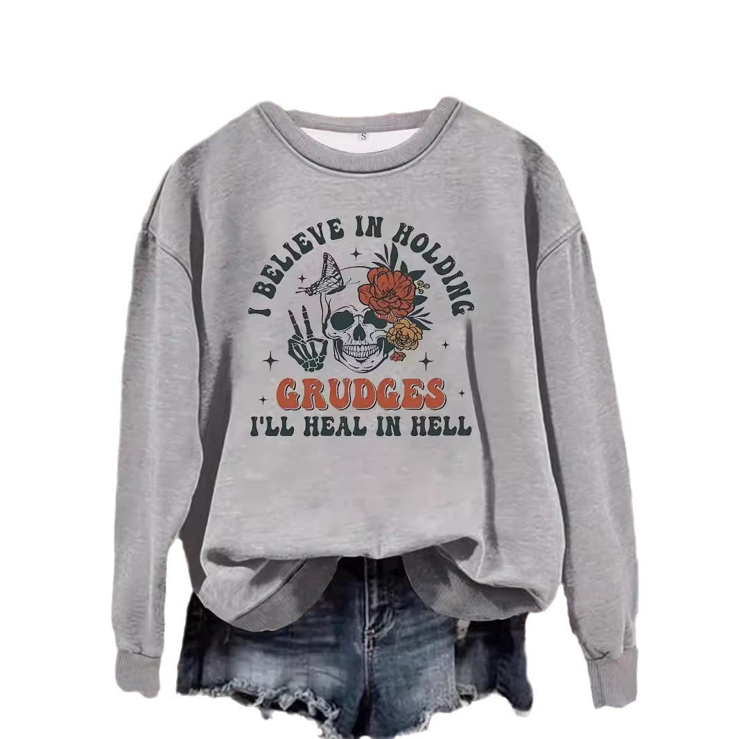 Printed pullover sweatshirt sweatshirt