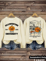 Long sleeved sweatshirt with Halloween pumpkin pattern sweatshirt
