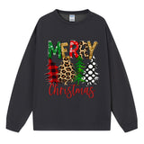 Merry Christmas Patterned Trees Sweatshirt, Christmas Graphic Crewneck Pullover