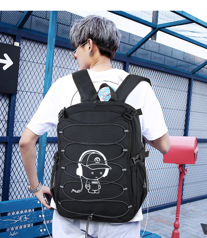 Roller Skating Bag Men's Oxford Cloth Backpack Men's Backpack Multifunctional Student Bag
