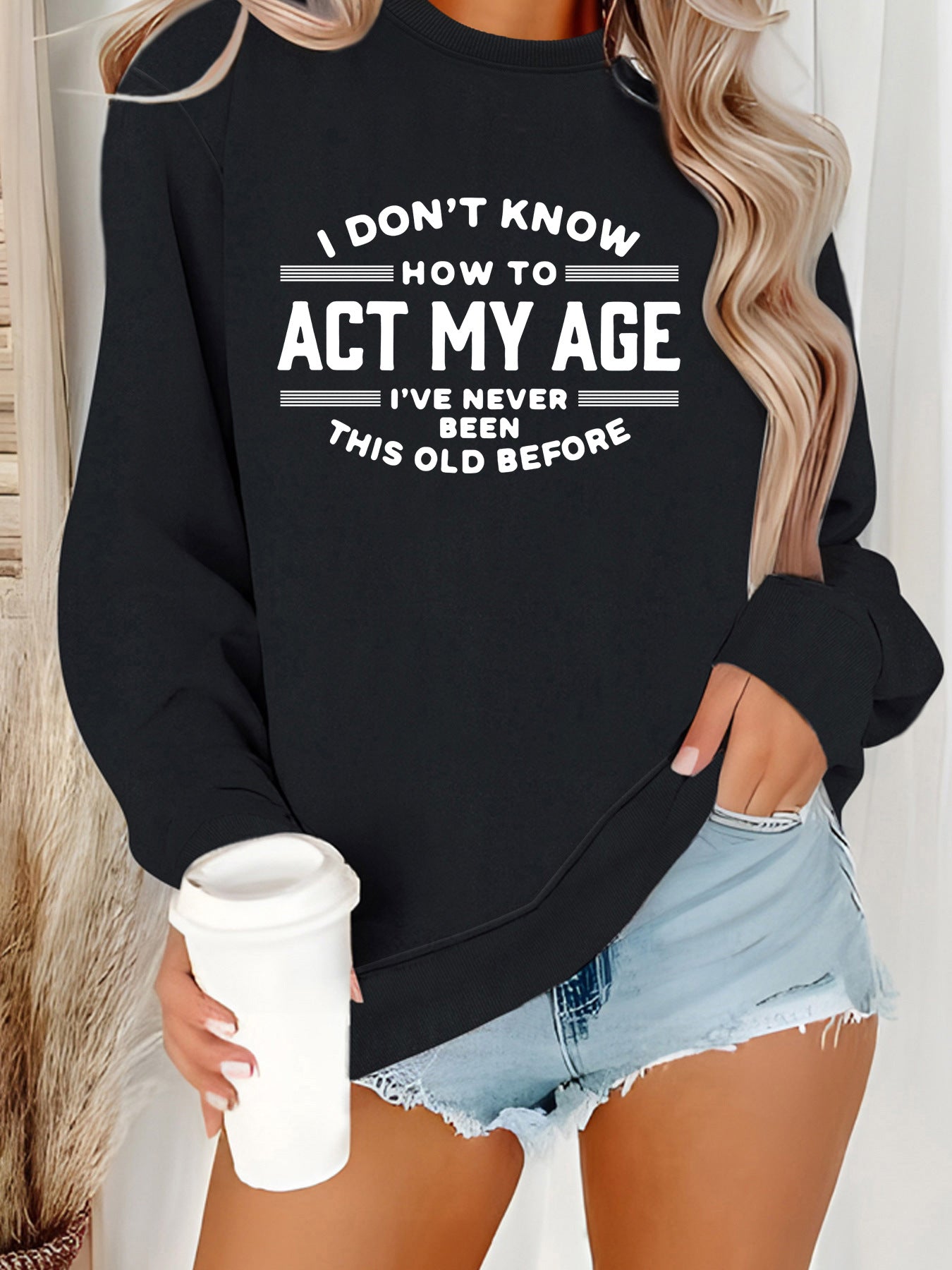 ACT MY AGE printed pullover sweatshirt sweatshirt