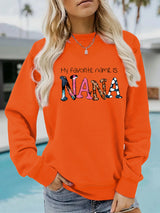 Round neck NANA printed pullover sweatshirt sweatshirt sweatshirt