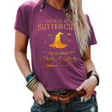 T-shirt Halloween letters and wizard hat