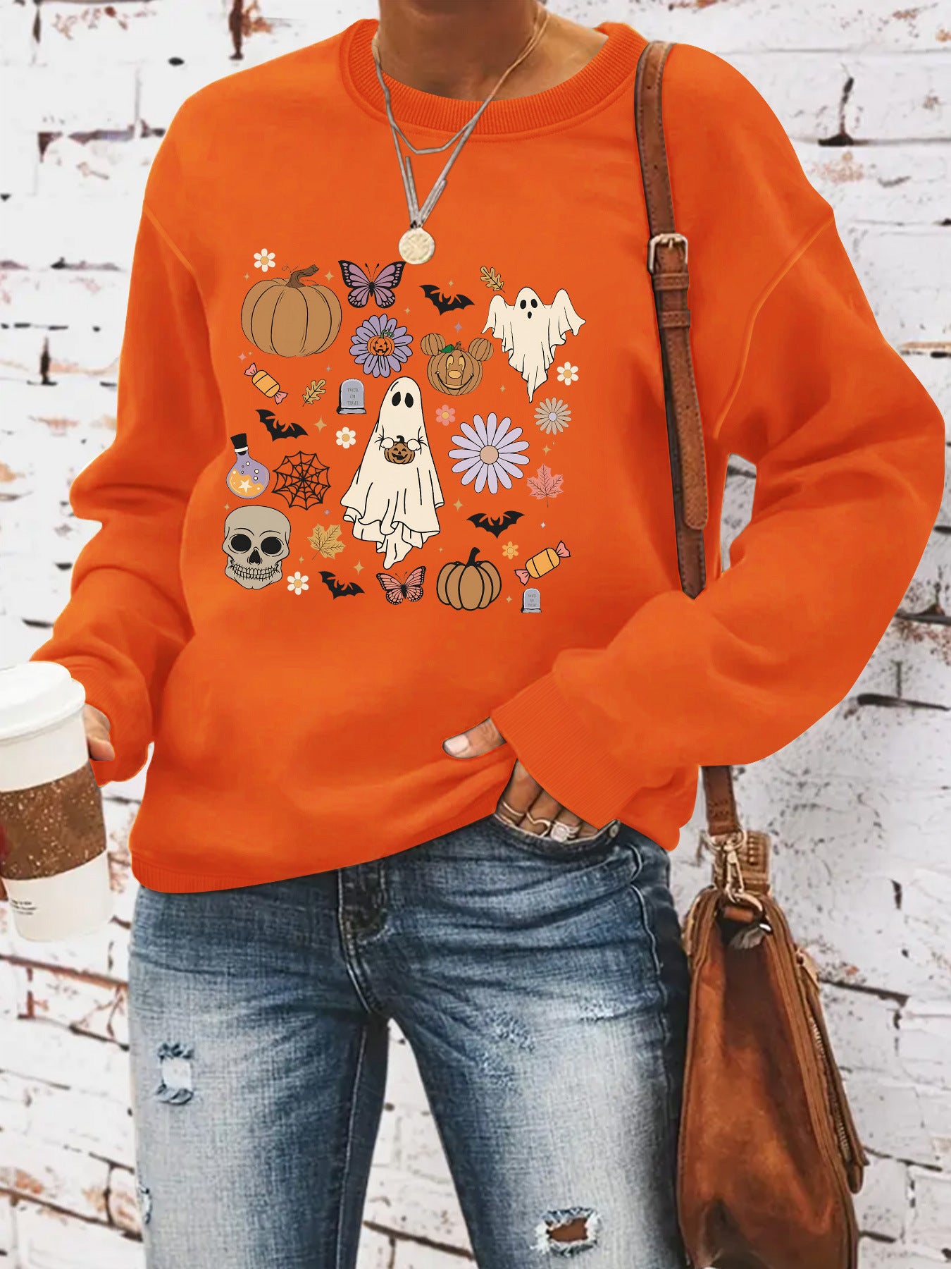 Round neck sweatshirt sports sweatshirt