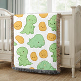 Cute Dinosaur Baby Woven Blanket Dino Nursery Blanket Kids Dinosaur Blanket Toddler Blanket Dinosaur Gift Baby Shower Gift