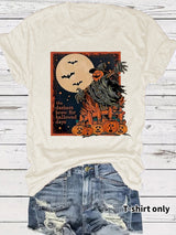 Halloween pumpkin horror element short sleeved shirt
