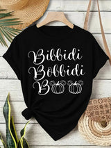 Halloween horror element printed loose T-shirt