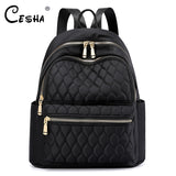Fashion Diamond Lattice Women Backpack Durable Fabric Nylon Backpack Pretty Style Girls School Backpack Female Travel Backpack