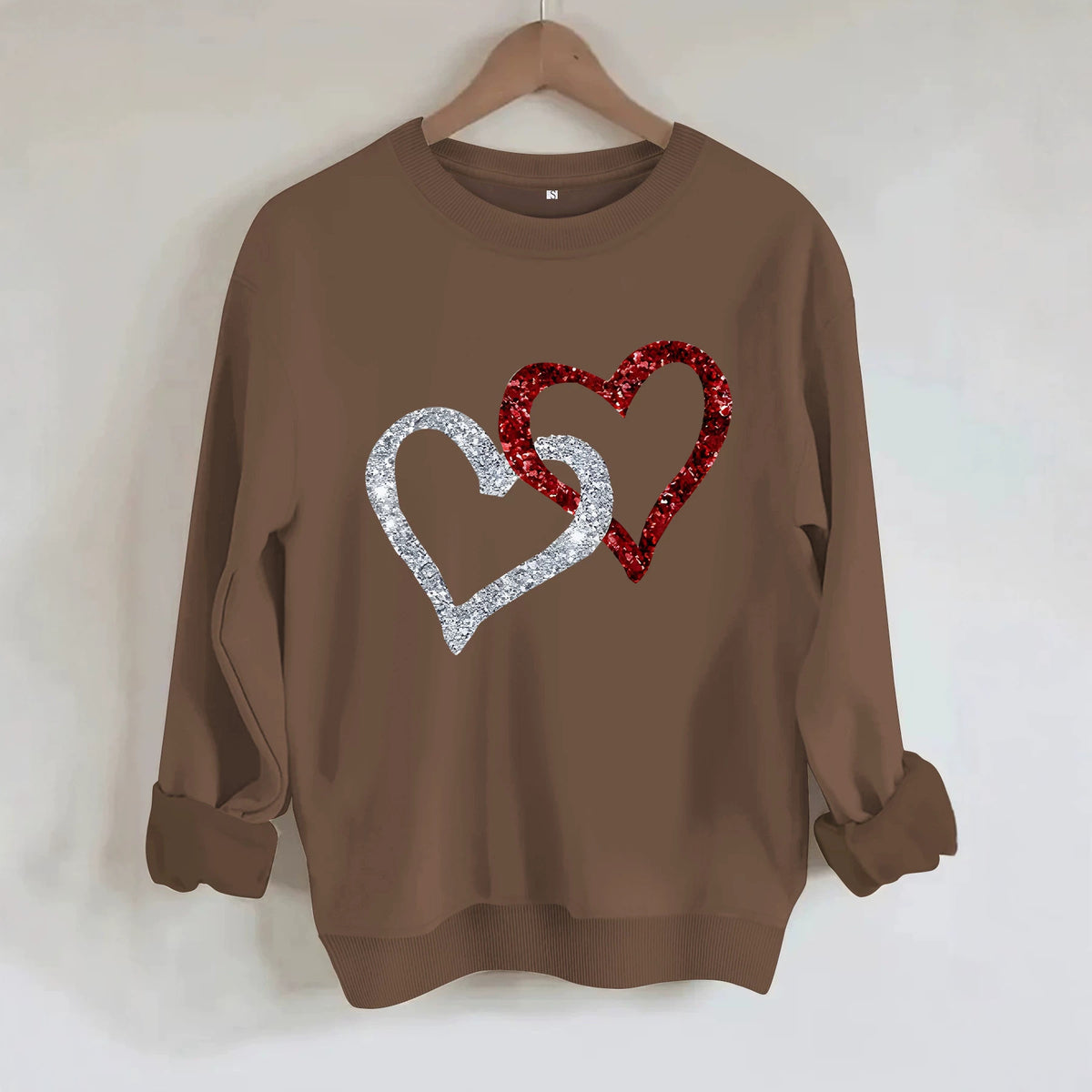 Printed loose women's fleece hoodie