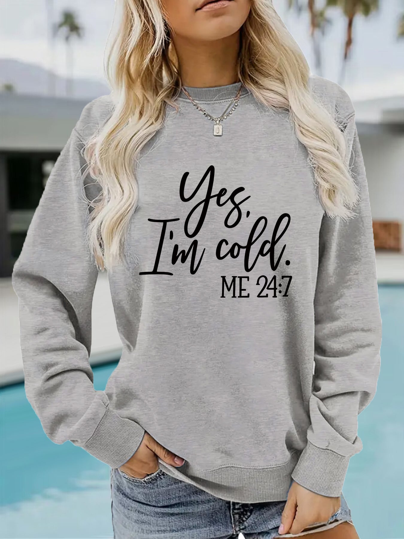 Slogan printed pullover sweatshirt sweatshirt