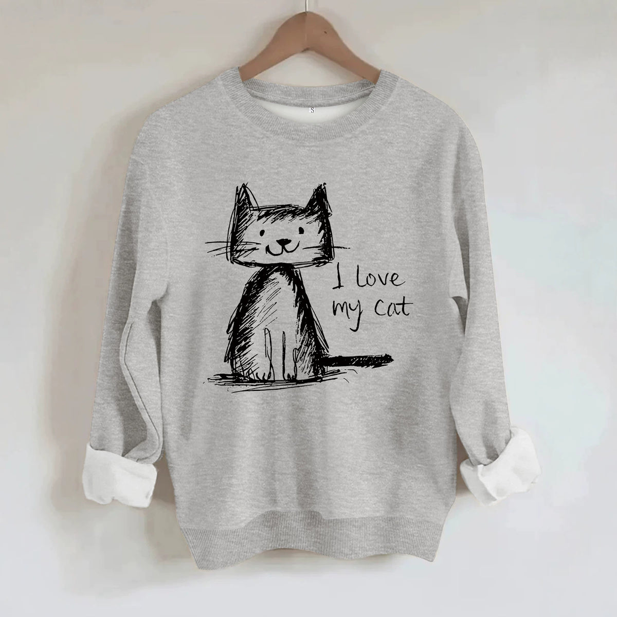 Round neck fleece hoodie