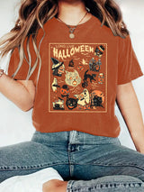 HALLOWEEN Pattern Round Neck Short Sleeve