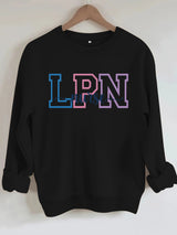 Printed loose women's fleece hoodie