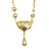 Royal style retro micro inlaid Baroque pearl natural freshwater pearl women's collarbone necklace