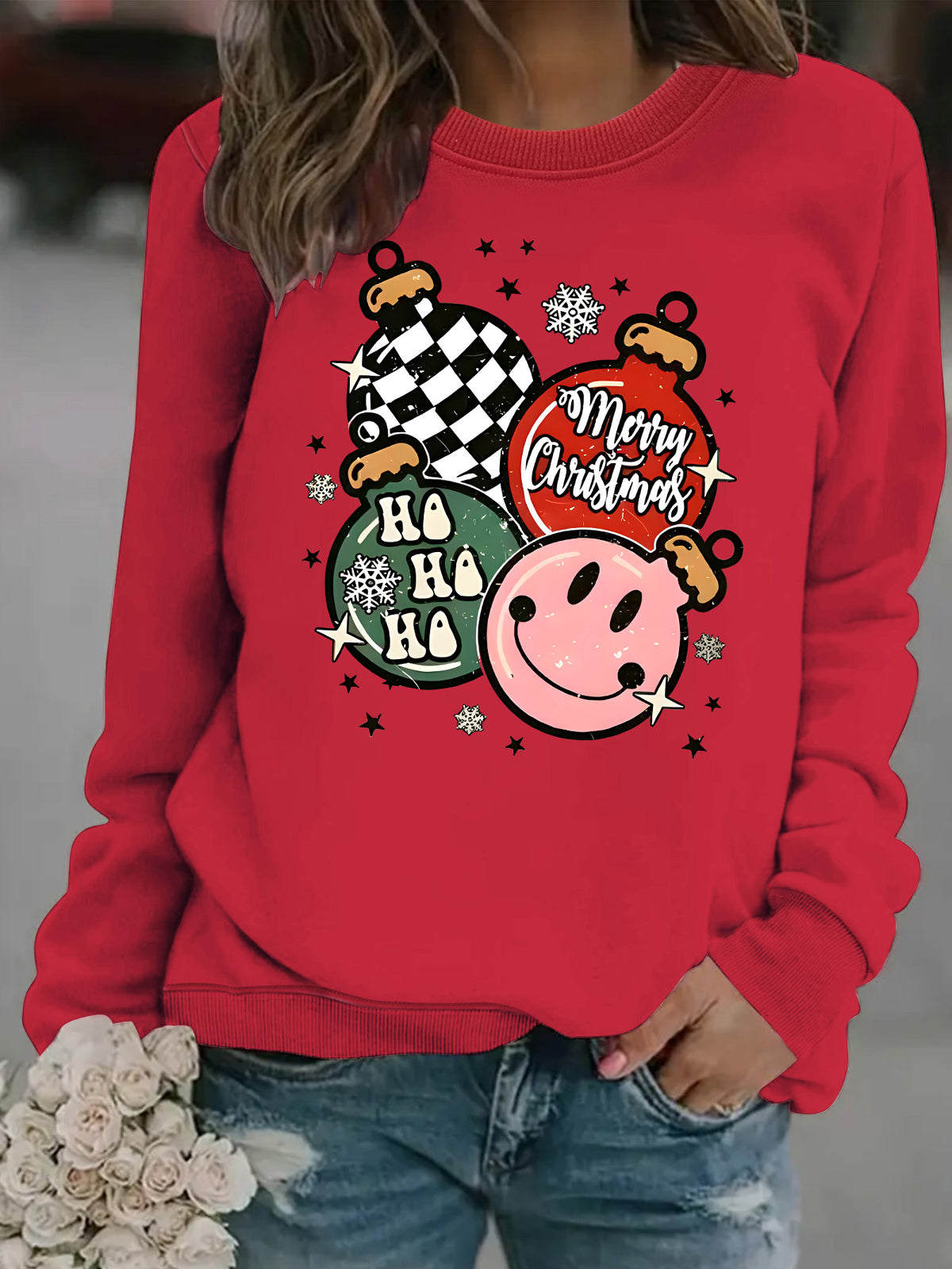 Sweatshirt Christmas themed print
